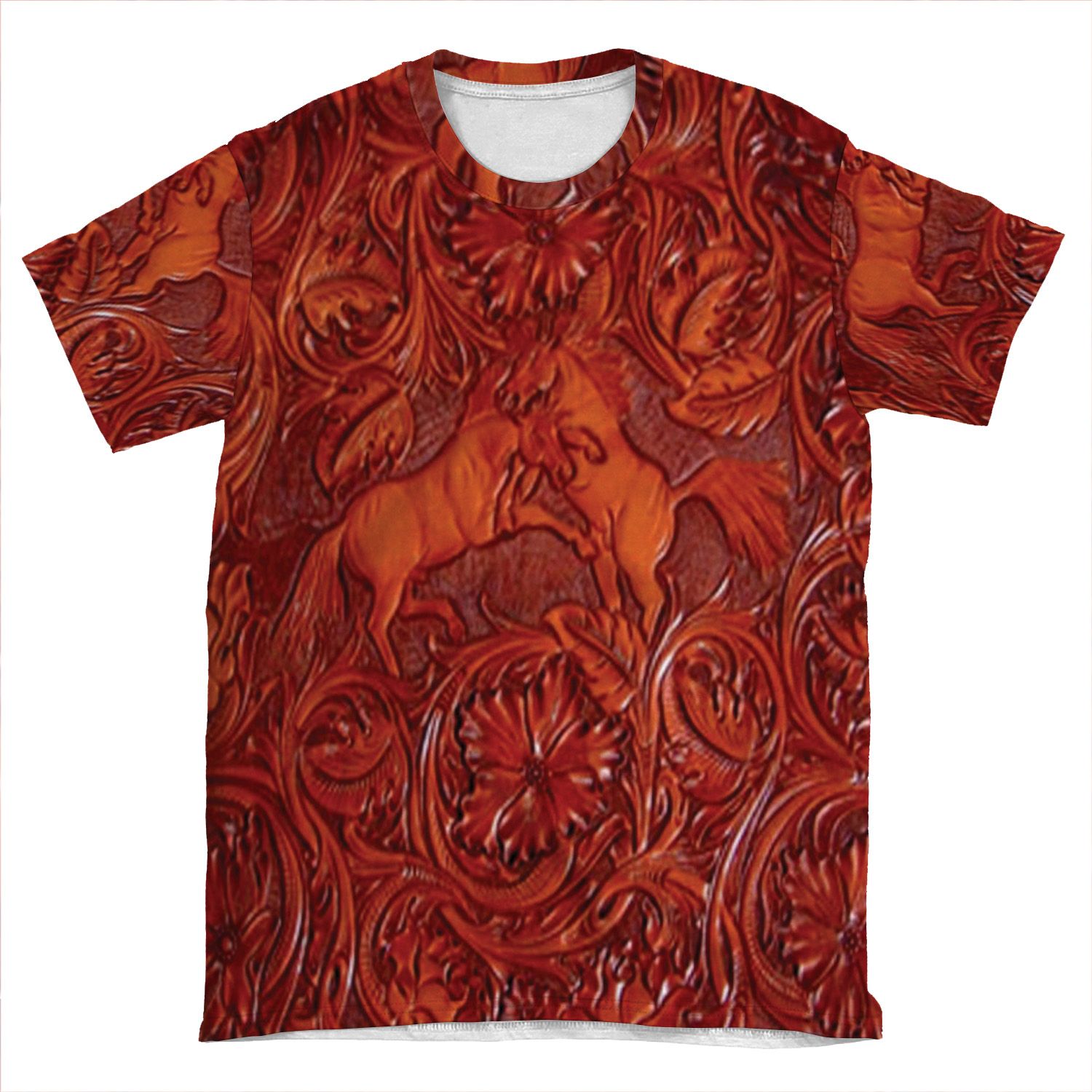 Wild Horses Leather AOP T-shirt Tee
