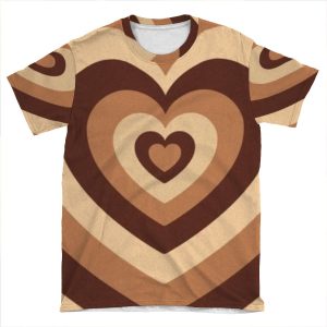 Wildflower Latte Hearts AOP T-shirt Tee