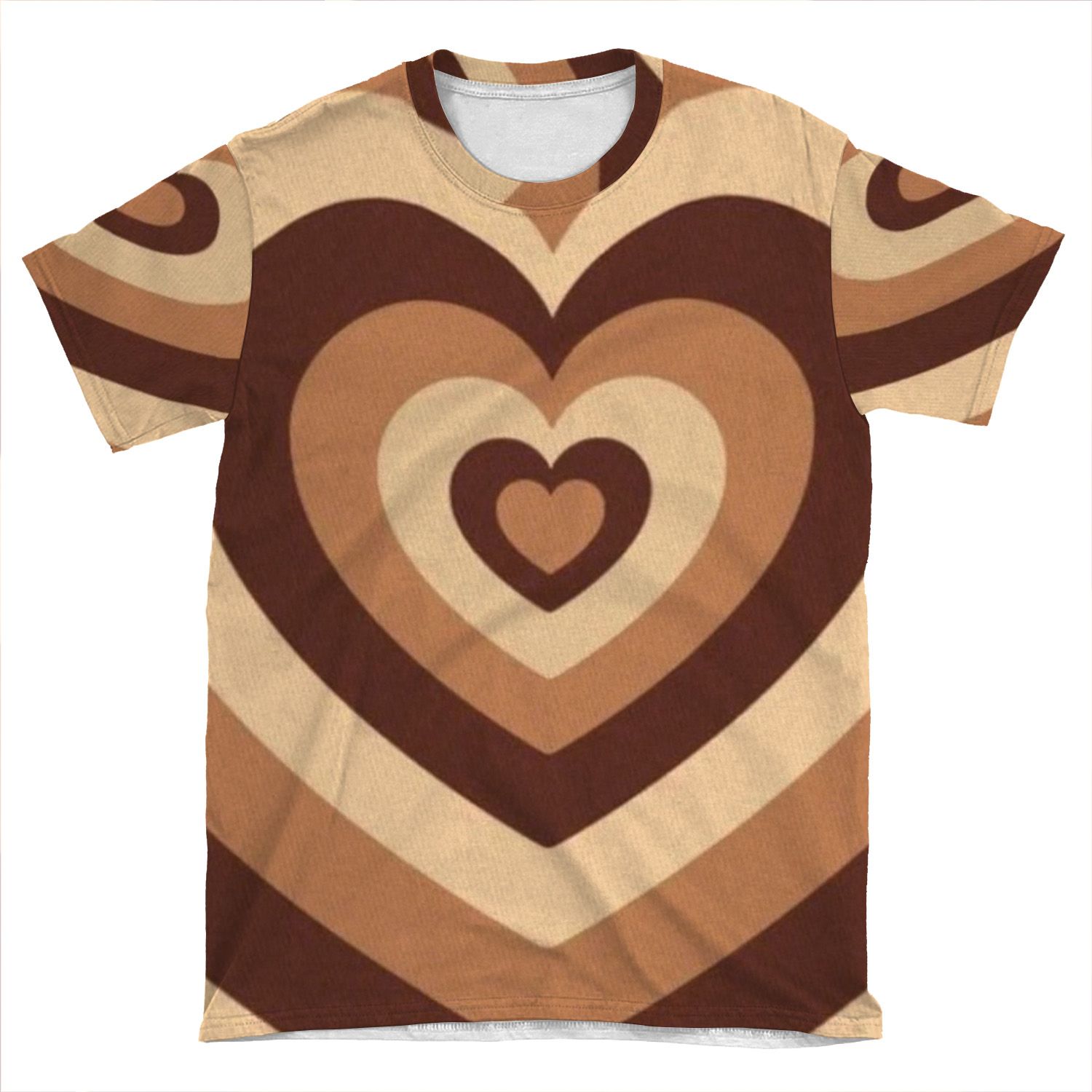 Wildflower Latte Hearts AOP T-shirt Tee