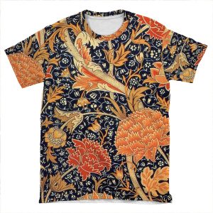William Morris Cray Blue And Orange AOP T-shirt Tee