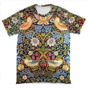 William Morris Strawberry Thief Design 1883 AOP T-shirt Tee