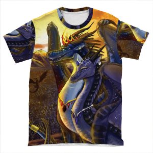Wings Of Fire - Darkstalker And Clearsight Au AOP T-shirt Tee