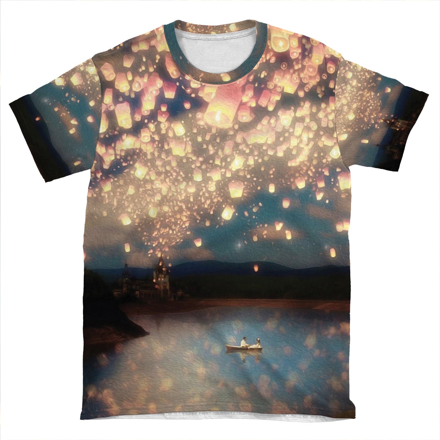 Wish Lanterns For Love AOP T-shirt Tee