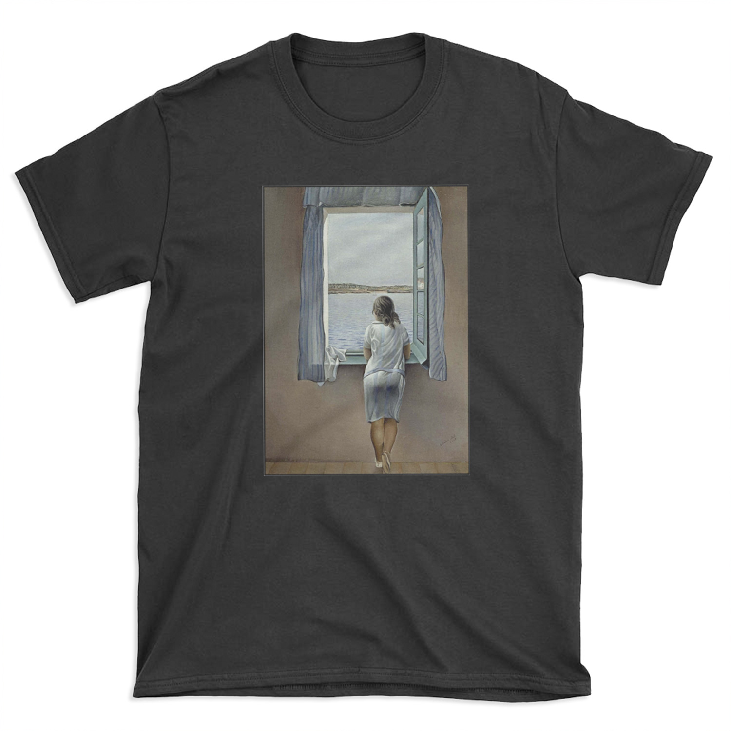 WOMAN IN THE WINDOW : Vintage 1925 Dali Painting Print T-shirt Tee