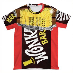 Wonka Chocolate Bar Golden Ticket AOP T-shirt Tee