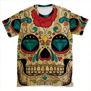 Wood Sugar Skull AOP T-shirt Tee