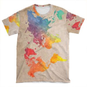 World Map Maps AOP T-shirt Tee