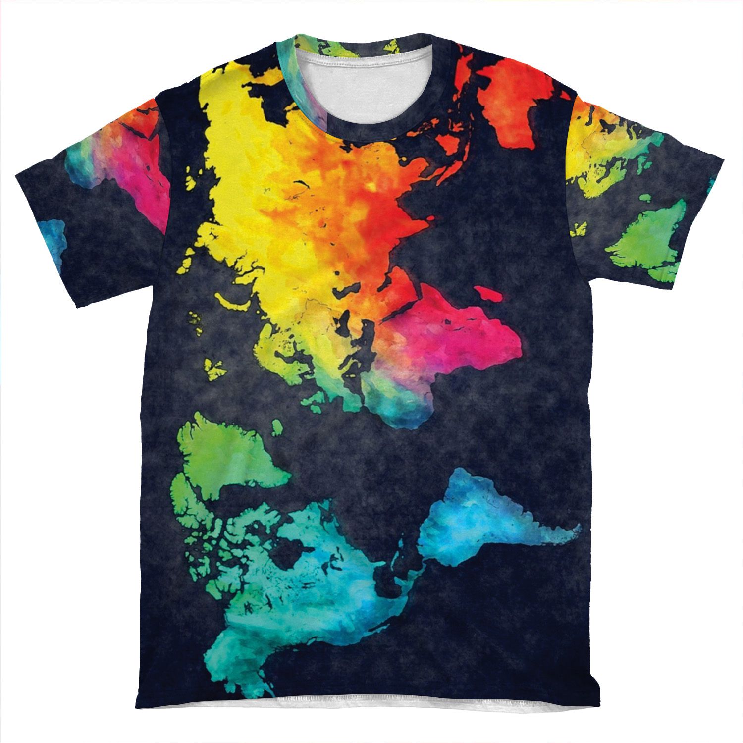World Map Watercolor 6 #Map #Worldmap AOP T-shirt Tee