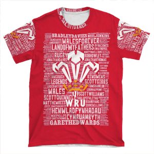 Wru - Wales Rugby AOP T-shirt Tee