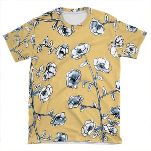 Yellow Flower Design AOP T-shirt Tee