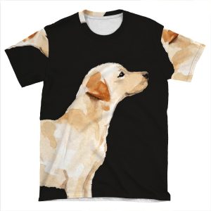 Yellow Lab Silhouette Watercolor AOP T-shirt Tee