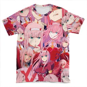 Zero Two Anime Collage AOP T-shirt Tee