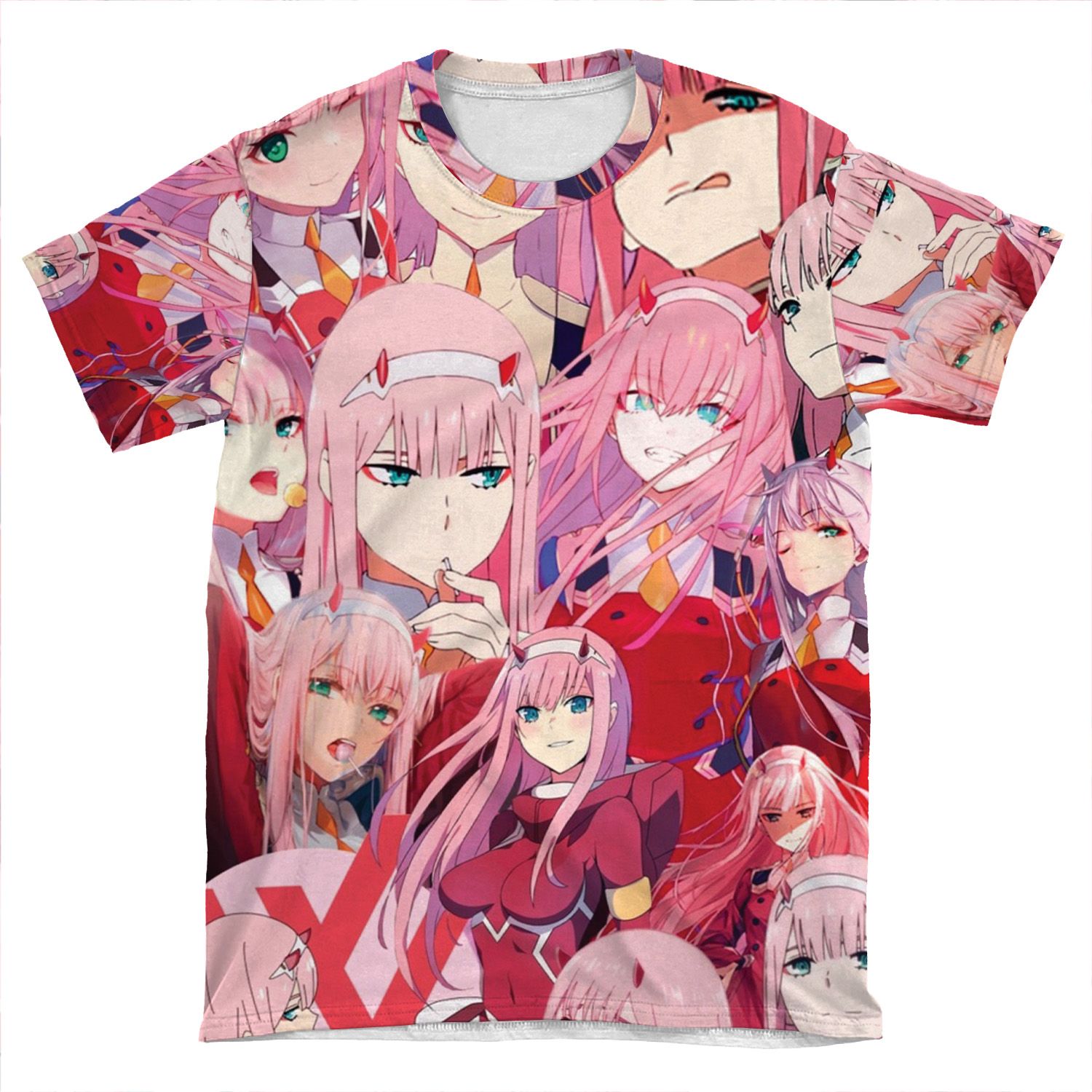 Zero Two Anime Collage AOP T-shirt Tee