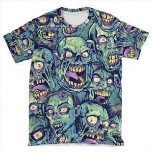 Zombie Repeatable Pattern AOP T-shirt Tee