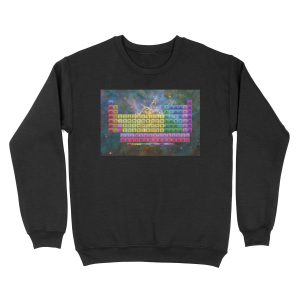 118 Element Color Periodic Table - Stars and Nebula Unisex Crewneck Sweatshirt