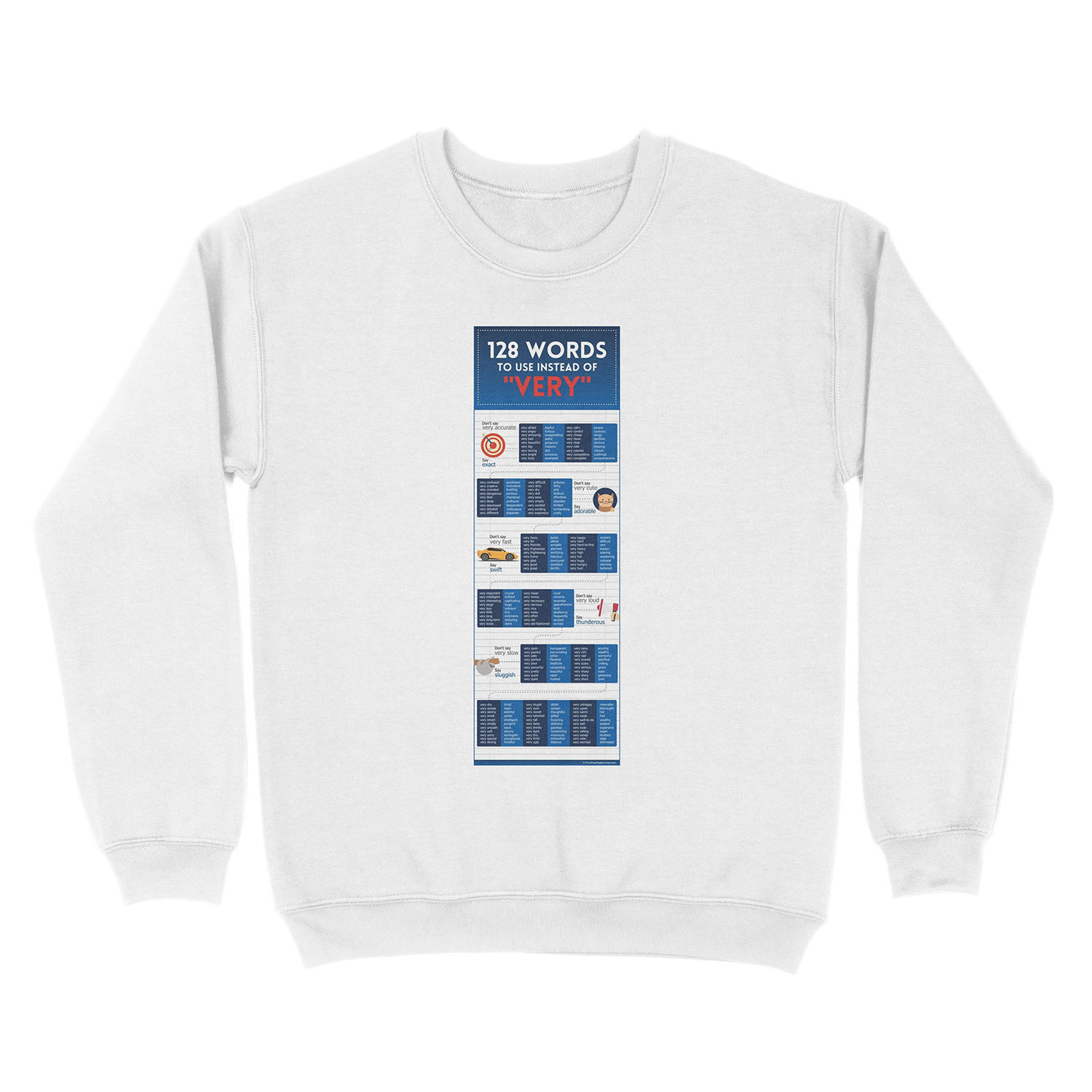 128 Words to Use Instead of "Very" (unbranded) Unisex Crewneck Sweatshirt - Image 2