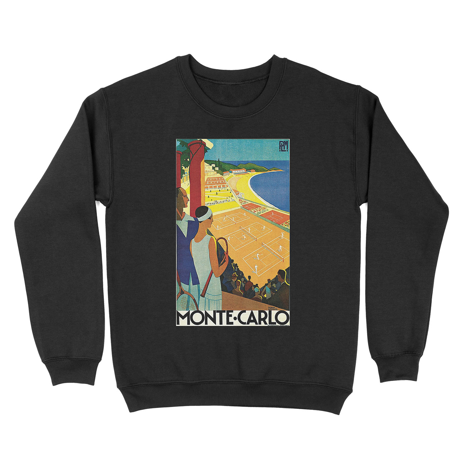 1920s Vintage Monte Carlo Tennis Travel Ad Unisex Crewneck Sweatshirt