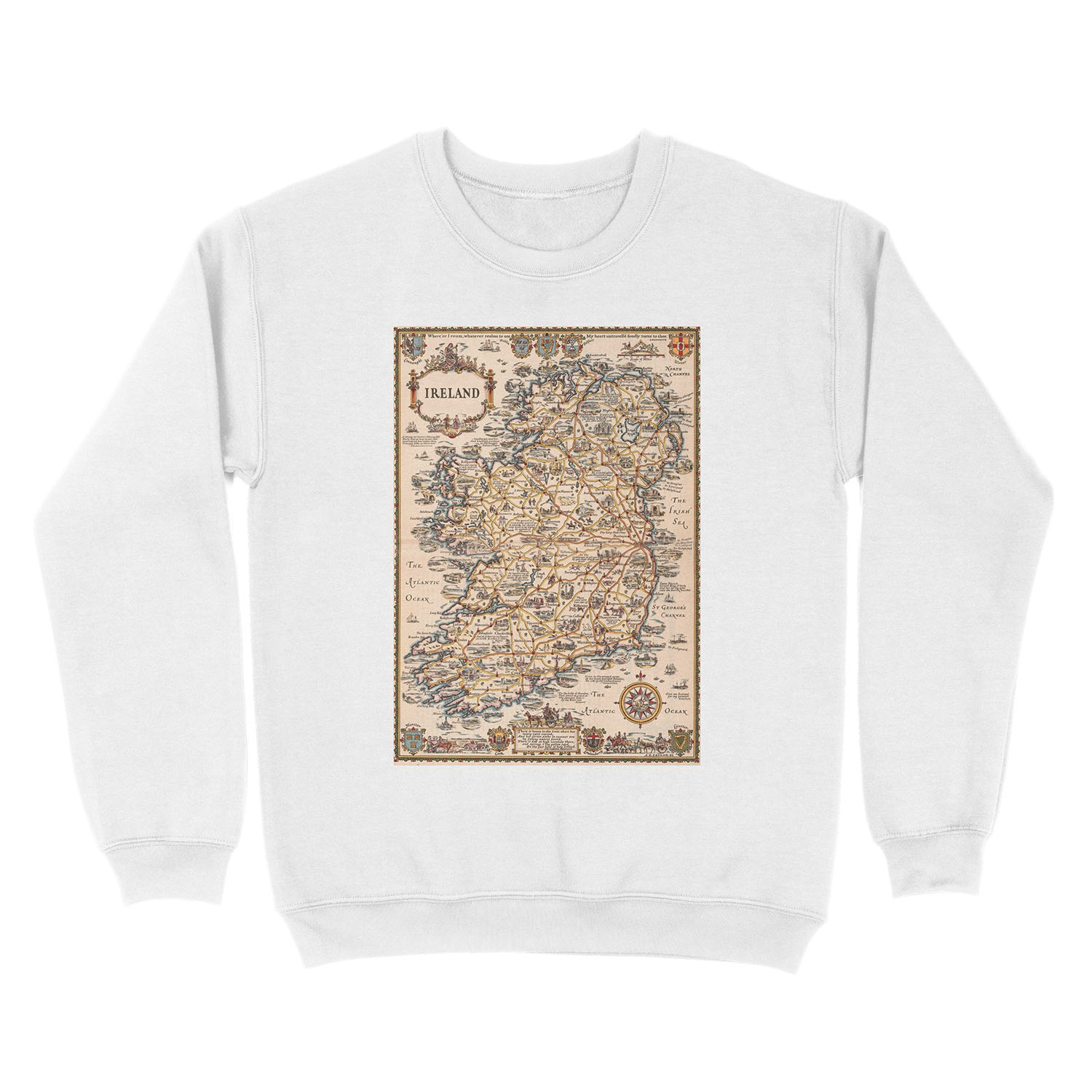 1927 vintage Ireland map Unisex Crewneck Sweatshirt - Image 2