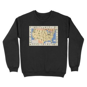1932 Medicinal Plant Map of the United States. Amazing map of ‘Herbal Cures’ Unisex Crewneck Sweatshirt