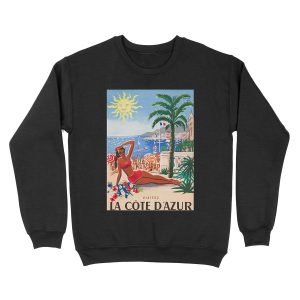 1955 France Visit La Cote D'Azur Travel Unisex Crewneck Sweatshirt