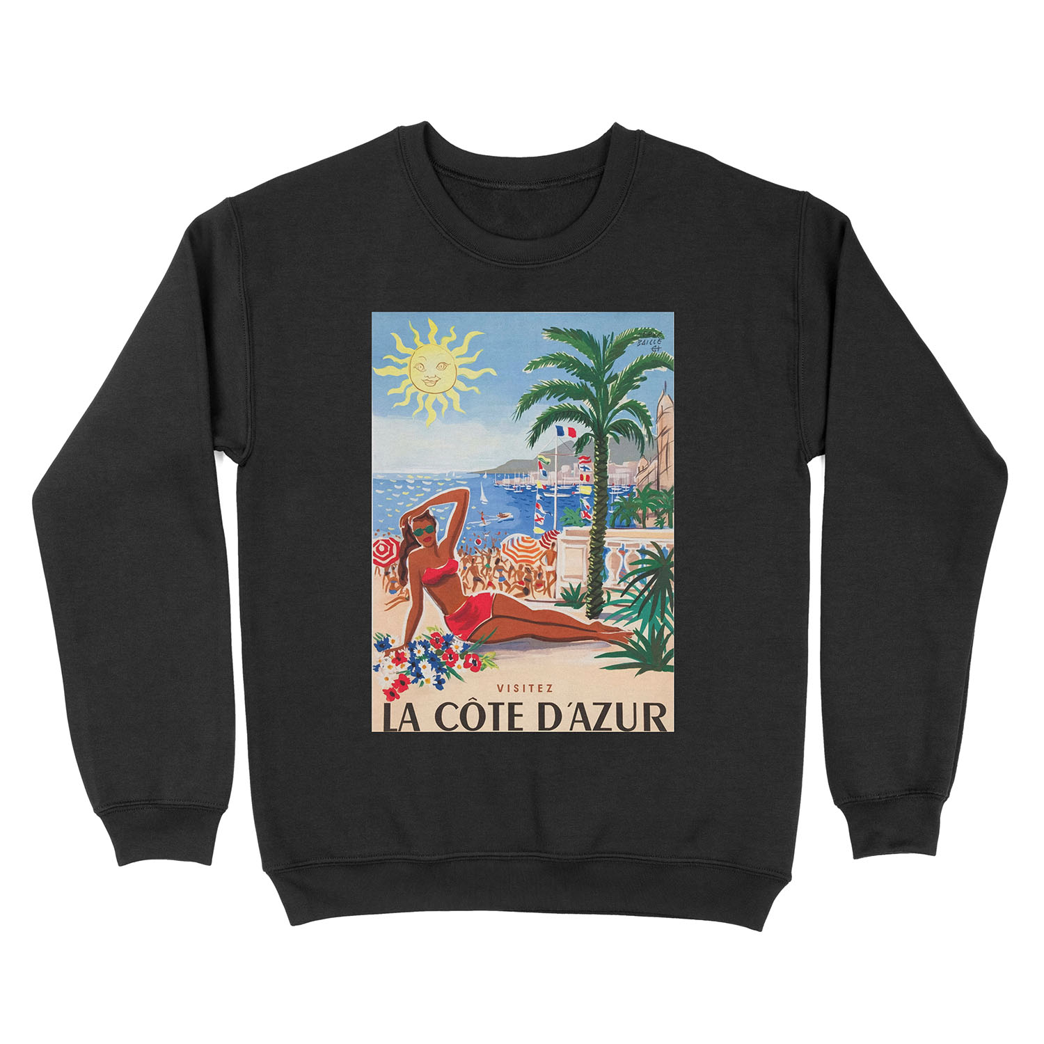 1955 France Visit La Cote D'Azur Travel Unisex Crewneck Sweatshirt