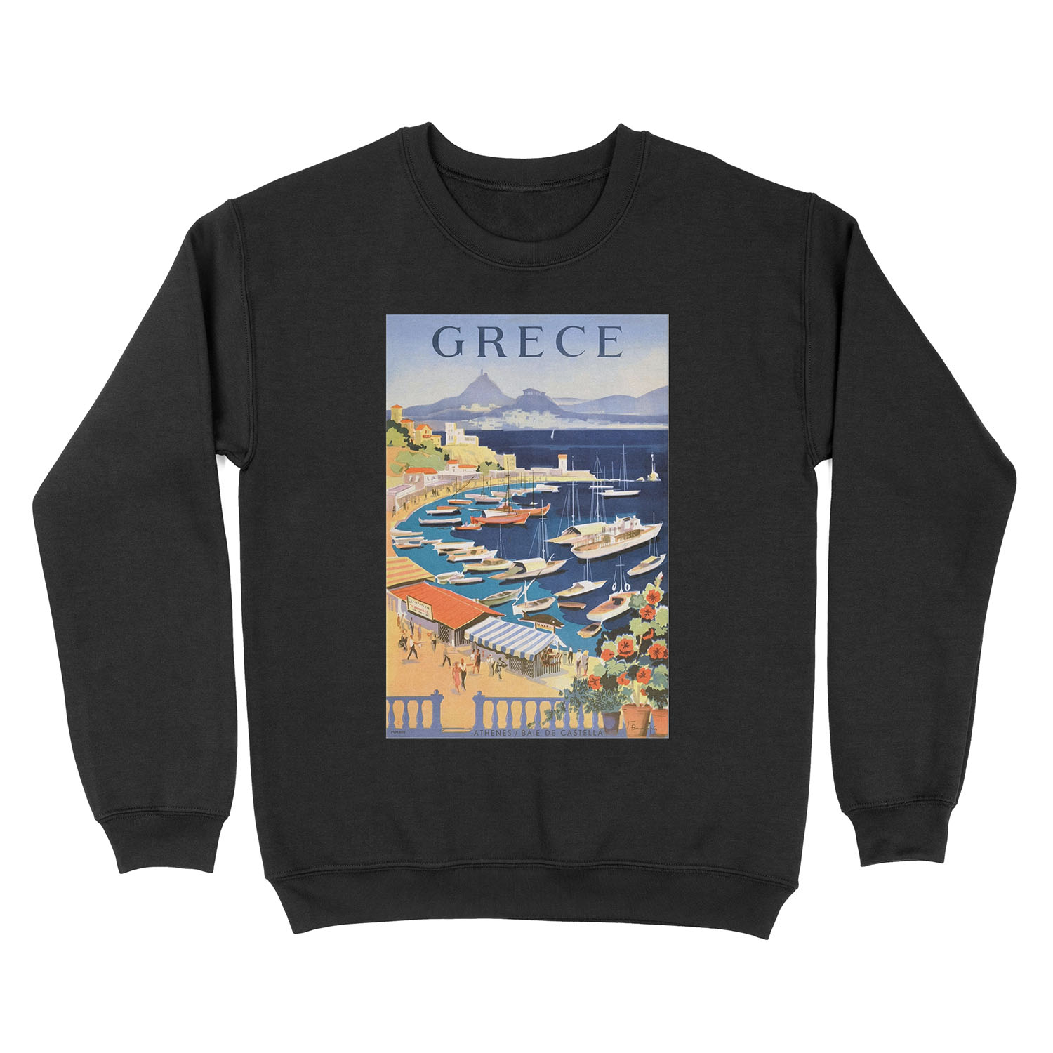 1955 Greece Athens Bay of Castella Travel Unisex Crewneck Sweatshirt