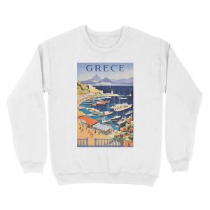 Alternative view of 1955 Greece Athens Bay of Castella Travel Unisex Crewneck Sweatshirt