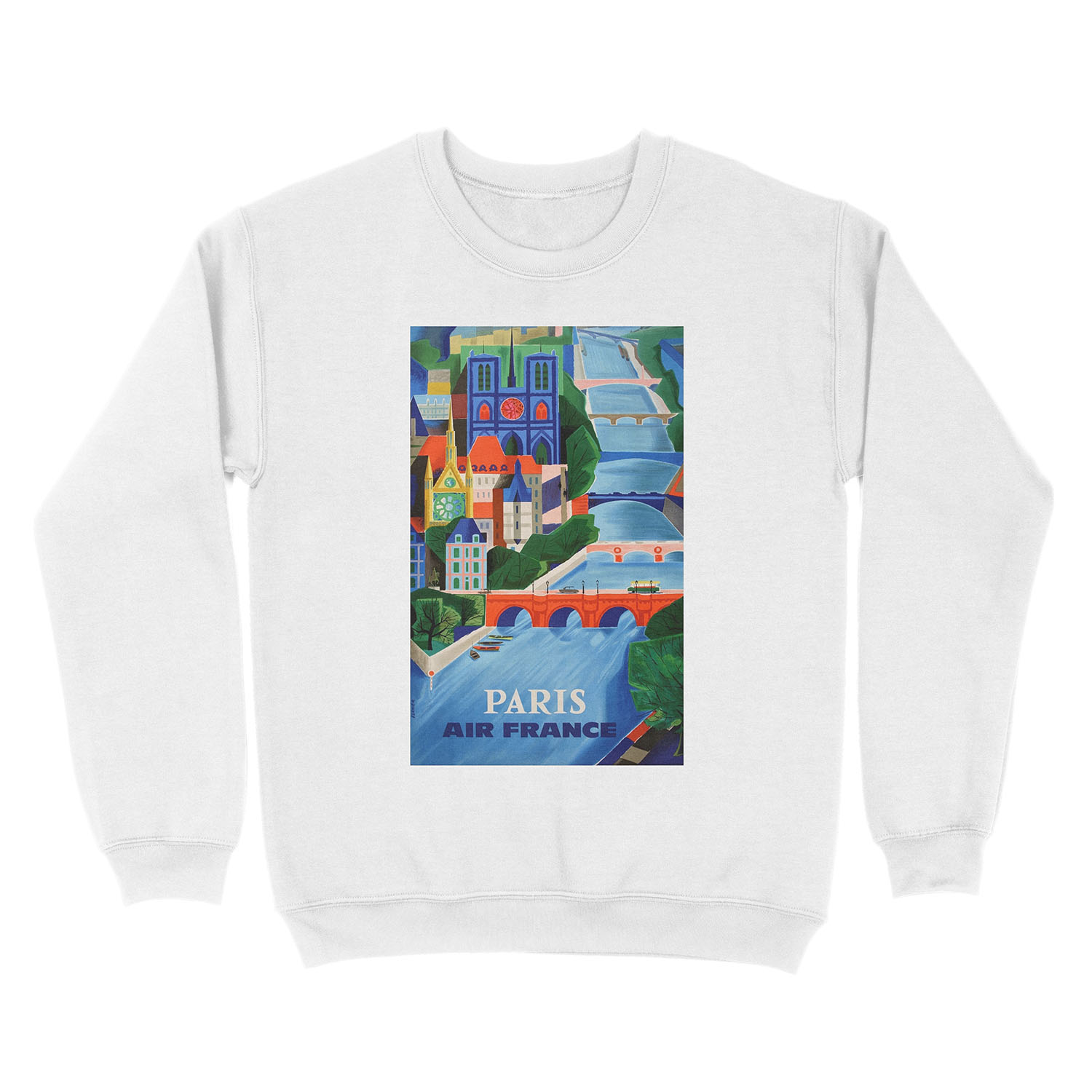 1960 Air France Paris Bridges Travel Unisex Crewneck Sweatshirt - Image 2