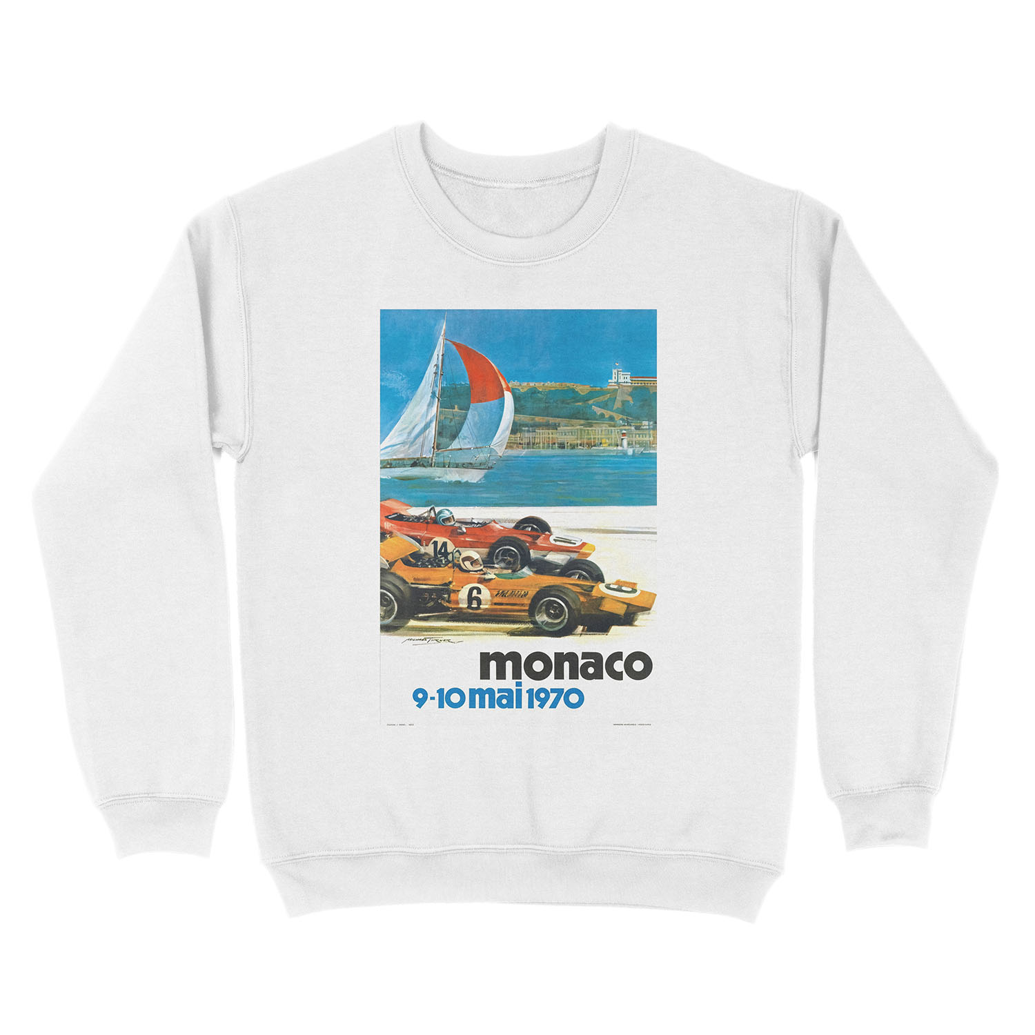 1970 Monaco Grand Prix Racing Unisex Crewneck Sweatshirt - Image 2