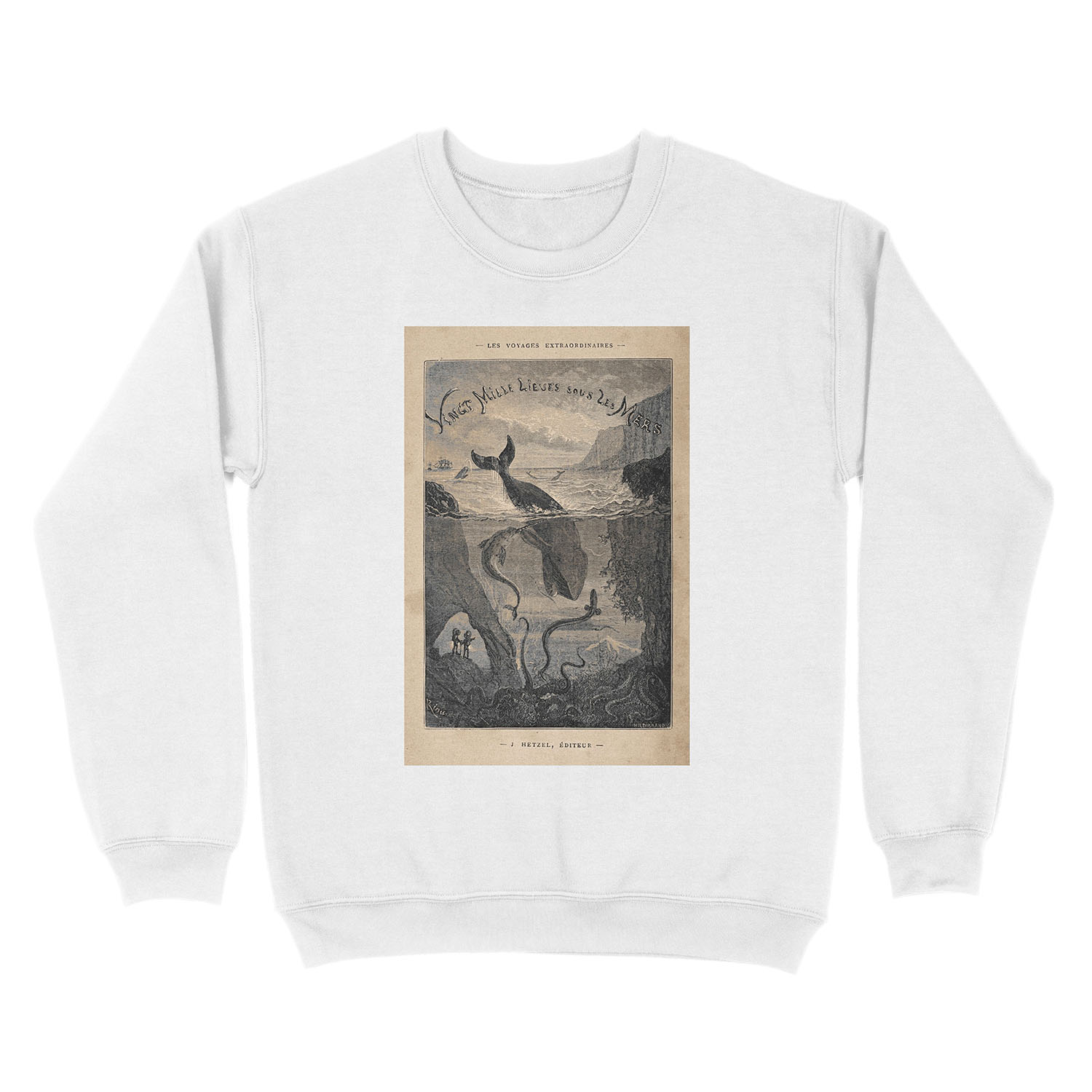 20,000 Leagues Under the Sea, Frontispiece 1871 Unisex Crewneck Sweatshirt - Image 2