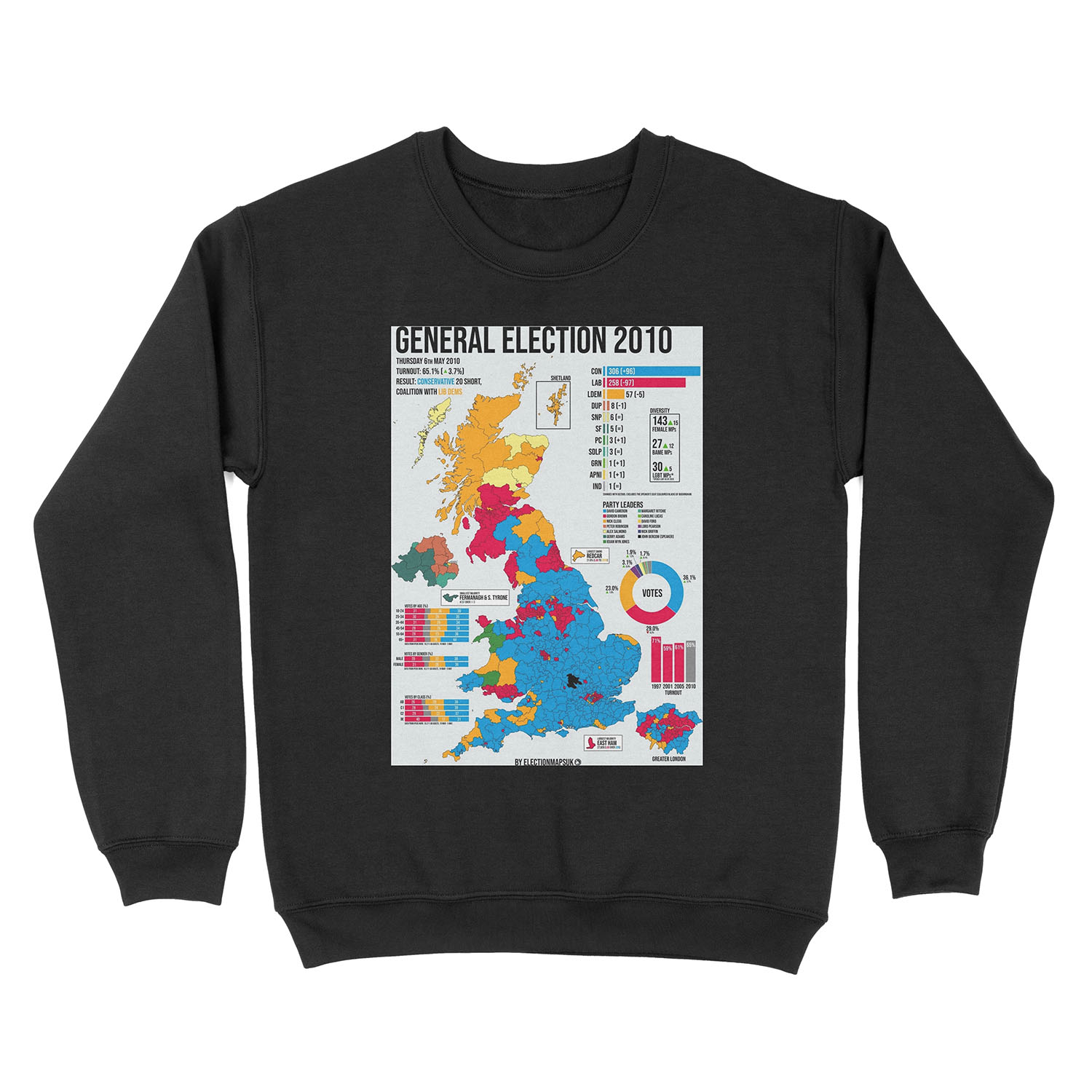 2010 United Kingdom General Election Unisex Crewneck Sweatshirt