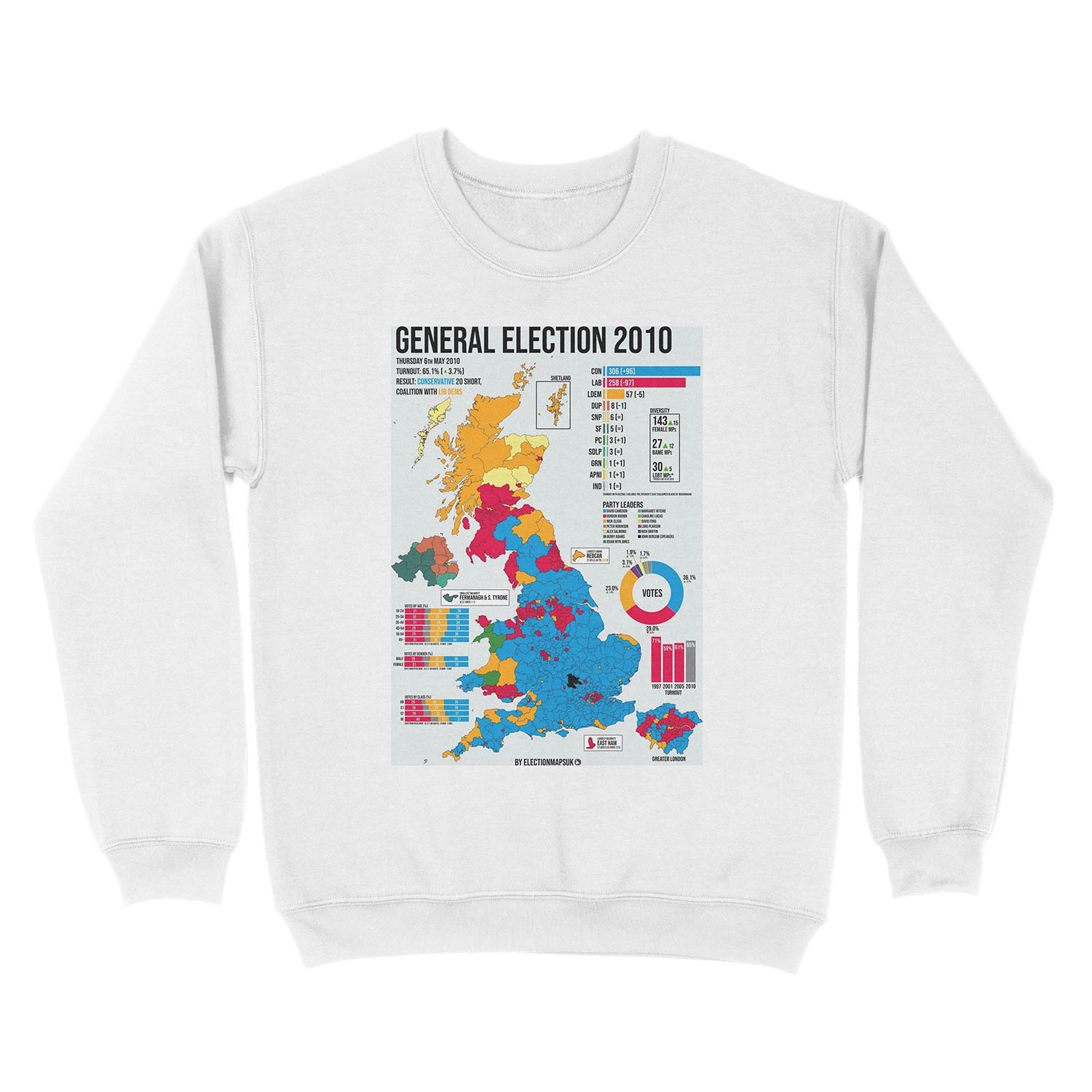 2010 United Kingdom General Election Unisex Crewneck Sweatshirt - Image 2