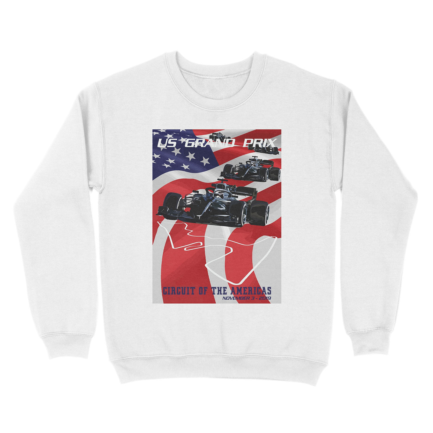 2019 United States Grand Prix - CIRCUIT OF THE AMERICAS Unisex Crewneck Sweatshirt - Image 2
