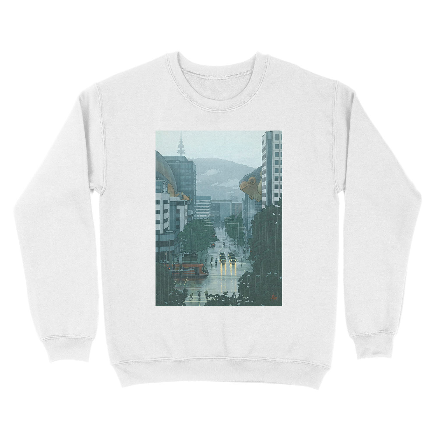36 views of Black Mountain: the Canberra La Niña sky cetacea migration (prints) Unisex Crewneck Sweatshirt - Image 2