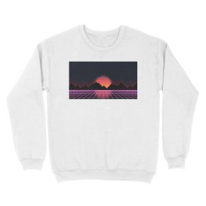 Alternative view of 80s Retro Grid & Rising Sun - "Event Horizon" Unisex Crewneck Sweatshirt