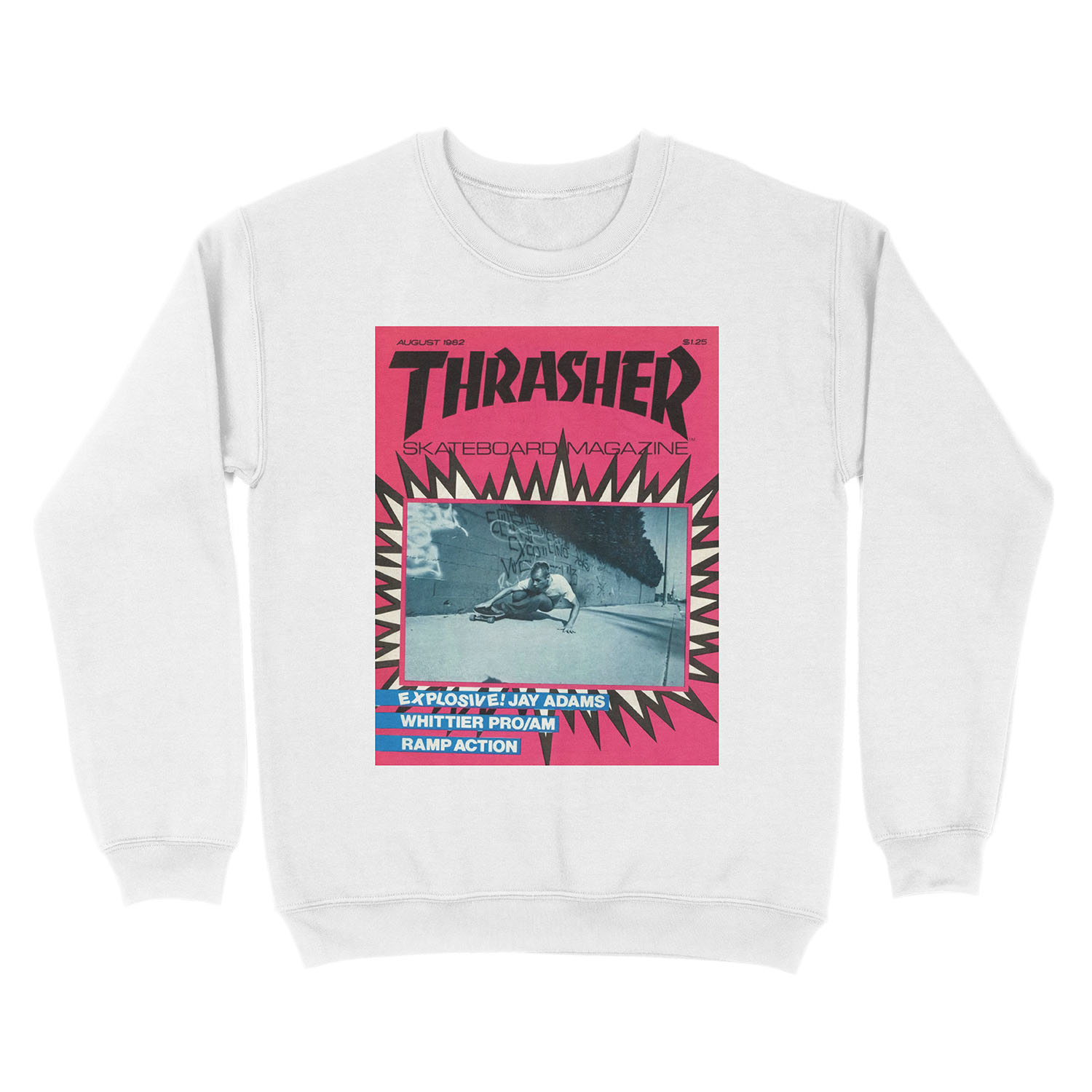 90s pink skate magazine aesthetic Unisex Crewneck Sweatshirt - Image 2
