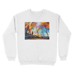 Alternative view of A Wolf in the Colorful Forest Unisex Crewneck Sweatshirt