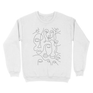 Alternative view of Abstract Faces Unisex Crewneck Sweatshirt