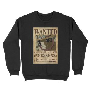 Ace wanted poster Unisex Crewneck Sweatshirt