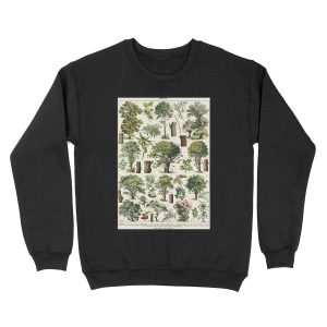 Adolphe Millot - Arbres A - French vintage botanical poster Unisex Crewneck Sweatshirt