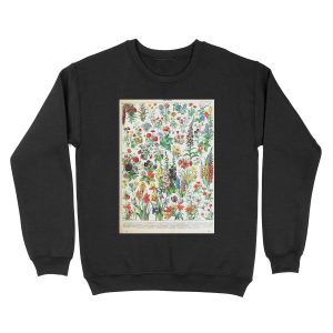 Adolphe Millot - Fleurs A - French vintage poster Unisex Crewneck Sweatshirt