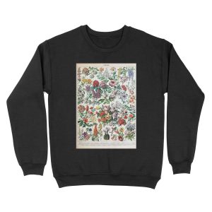 Adolphe Millot - Fleurs C - French vintage poster Unisex Crewneck Sweatshirt