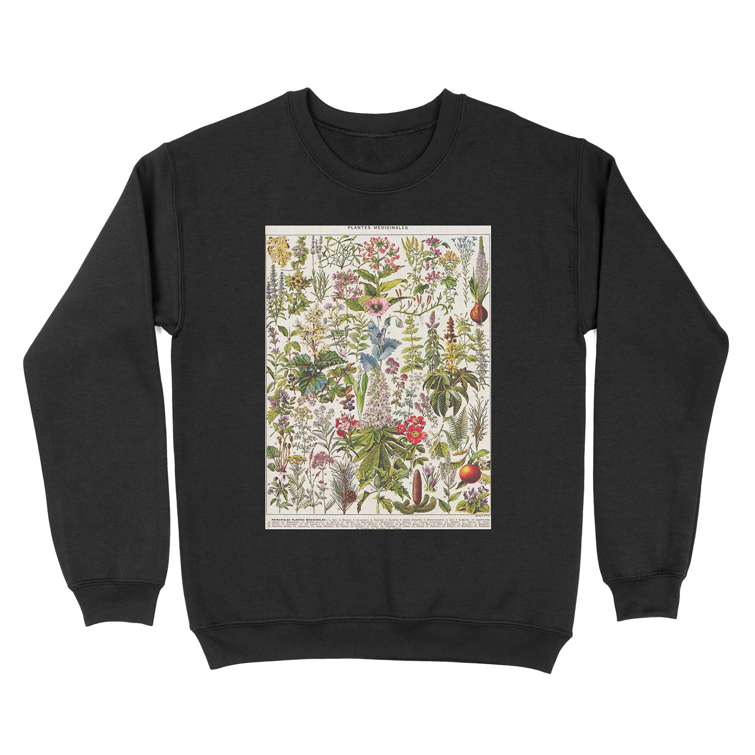 Adolphe Millot - Plantes Medicinales A - French vintage poster Unisex Crewneck Sweatshirt