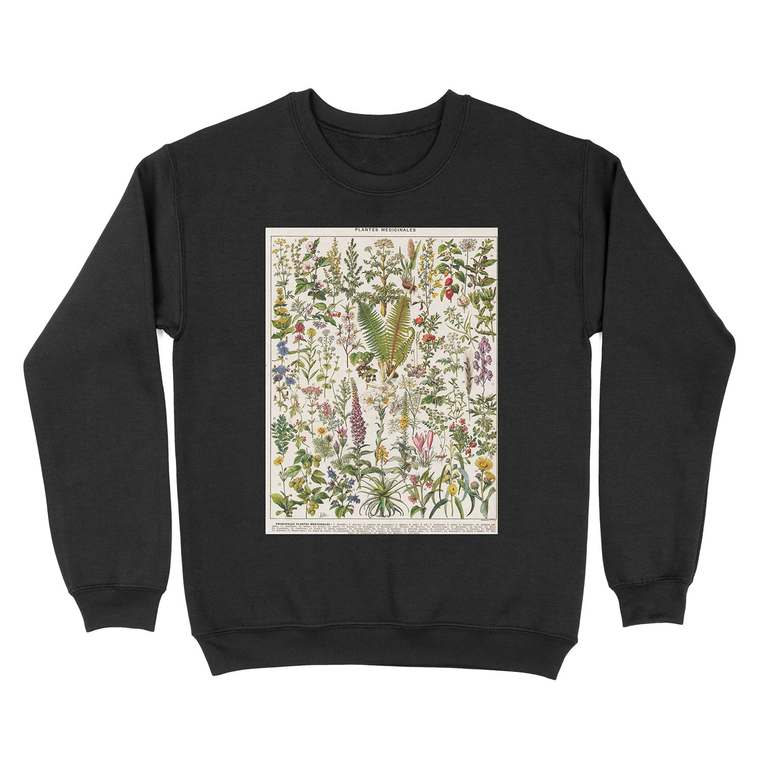 Adolphe Millot - Plantes Medicinales B - French vintage poster Unisex Crewneck Sweatshirt