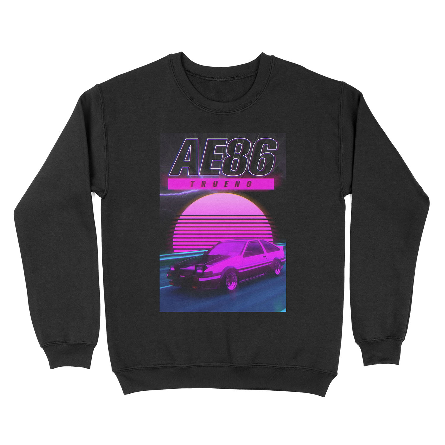AE86 RETRO SYNTHWAVE POSTER Unisex Crewneck Sweatshirt