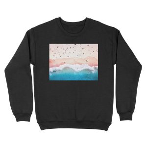 Aerial Sandy Beach Unisex Crewneck Sweatshirt