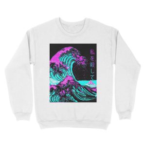 Alternative view of Aesthetic: The Great Wave off Kanagawa - Hokusai Unisex Crewneck Sweatshirt
