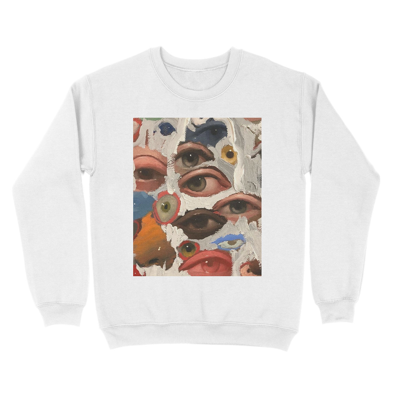 aesthetic vintage eye painting design Unisex Crewneck Sweatshirt - Image 2