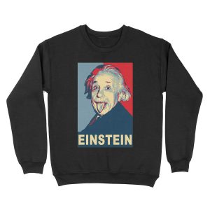 Albert Einstein Portrait pulling tongue Campaign Design Unisex Crewneck Sweatshirt