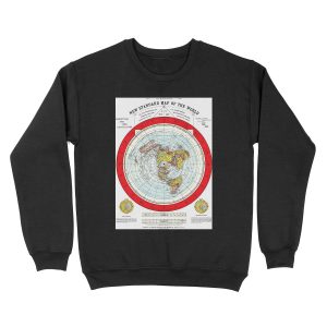 Alexander Gleason New Standard Map Of The World Flat Earth Unisex Crewneck Sweatshirt